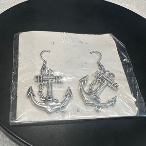 Silver Anchor Earrings